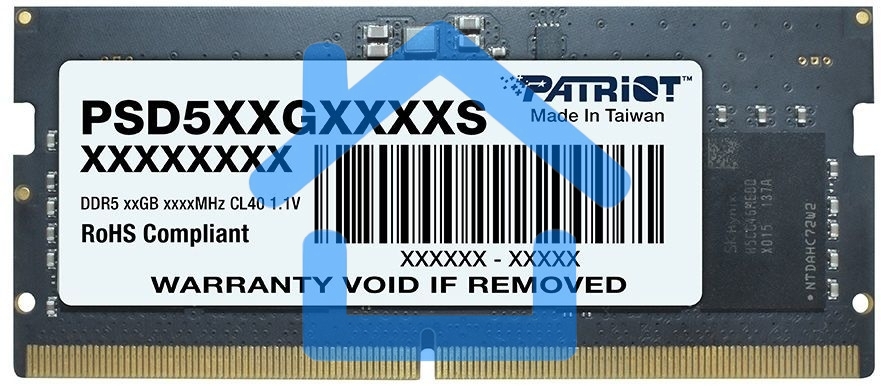 Оперативная память Patriot Signature, DDR5, 16Gb (1x16 Gb), 5600 MHz, CL46, SO-DIMM