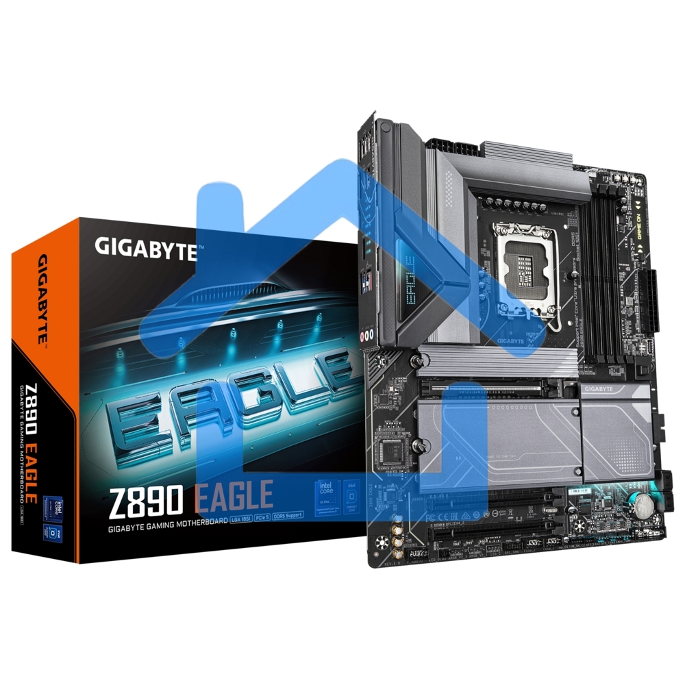 Материнская плата Gigabyte Z890 EAGLE, LGA 1851, Intel Z890, 4xDDR5, 4xSATA, 4xM.2, 1xPCIe 5.0 x16, 2xPCIe 4.0 x4, 1xDP, 1xUSB-C, 1x 2.5Gb LAN, 4xUSB-A 3.2 Gen 1, 2xUSB-A 3.2 Gen 2, 3x3.5 мм, 7.1, 1xUSB4, ATX