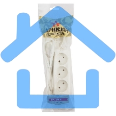 Удлинитель Гарнизон EL-NL3-W-2, 3 розетки допустимый ток 10А, длина 2м.