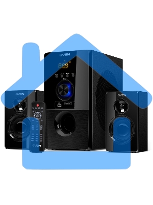 Акустическая система SVEN MS-2050 черный (2x12,5W + Subwoofer 30W, дерево, USB, SD, FM, ПДУ, Bluetooth)