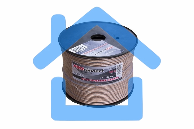Кабель акустический Proconnect 2х1,50 мм², прозрачный BLUELINE, бухта 100 м