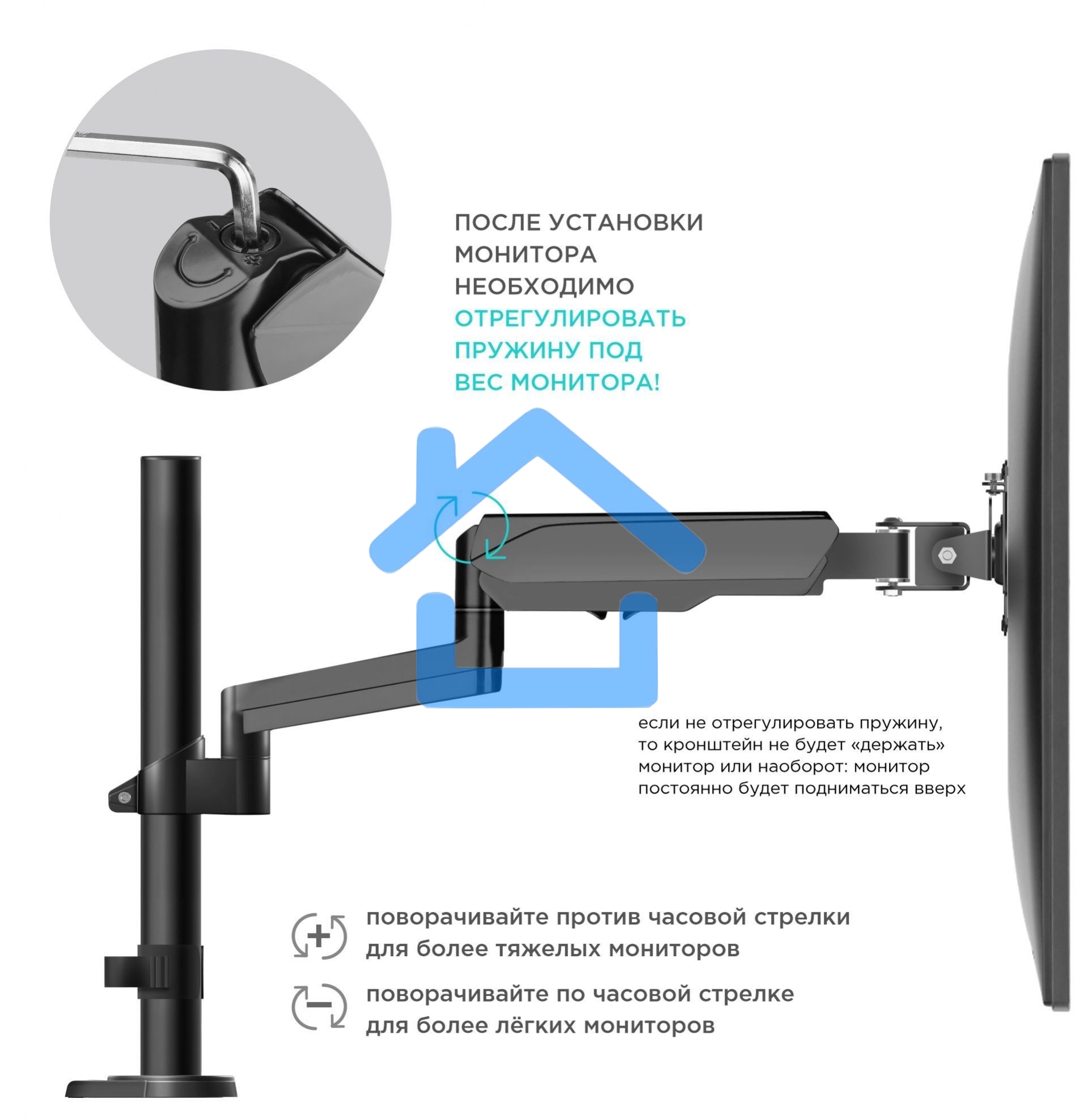 Кронштейн (держатель) ONKRON G140 для двух мониторов 13