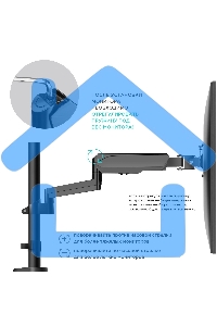 Кронштейн (держатель) ONKRON G140 для двух мониторов 13