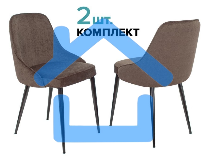 Стул для кухни Бюрократ KF-5_2 комплект 2шт коричневый Light 10 металл черный на ножках (KF-5/LT10_2)