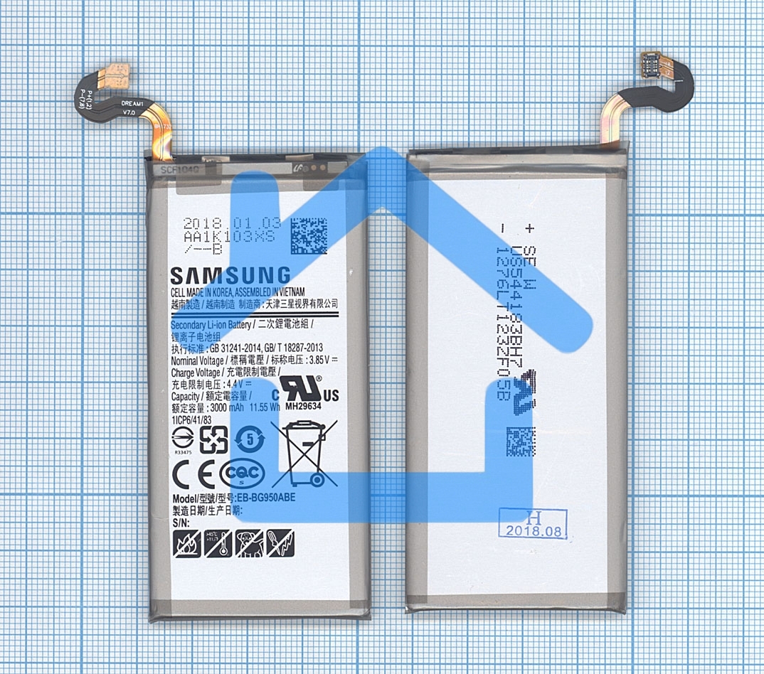 Аккумуляторная батарея EB-BG950ABE для Samsung Galaxy S8 SM-G950 3000mah