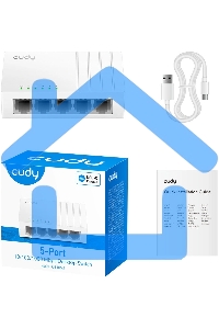 Коммутатор 5-Port Gigabit Desktop Switch, 5 10/100/1000M RJ45 Ports, Loop Detection, Desktop Plastic Case, Power Saving, Plug & Play, Wall-Mount, Power Adapter Not Included