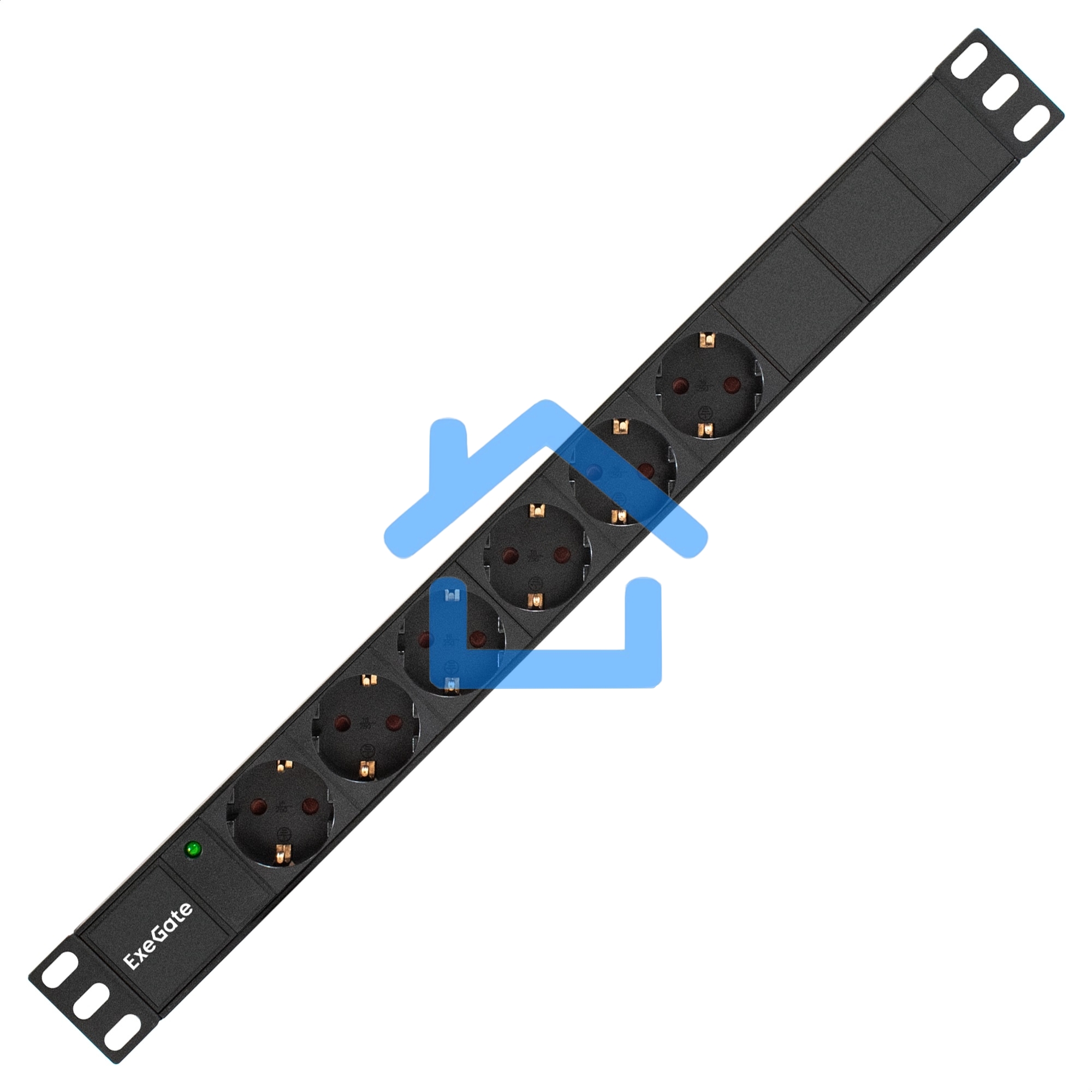 Блок розеток горизонтальный ExeGate ServerPro PDU-19H602 Al-6S-EU2, 19