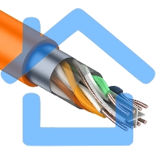 Кабель витая пара Rexant F/UTP, категория 6, 4 x 2 x 0,57 мм, LSZH нг(А)-HF, внутренний, оранжевый, 305м