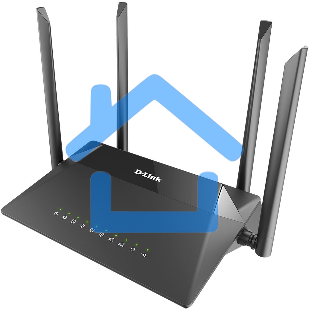 Беспроводной двухдиапазонный гигабитный маршрутизатор D-Link DIR-853/URU/R3A AC1300 Wave 2 с поддержкой технологии MU-MIMO, 3G/LTE и USB-портом 3.0