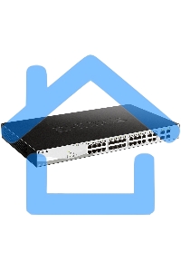 Коммутатор D-Link DGS-1210-28P/FL1A, L2 Managed Switch with 24 10/100/1000Base-T ports and 4 100/1000Base-T/SFP combo-ports (24 PoE ports 802.3af/802.3at (30 W), PoE Budget 193 W).8K Mac address, 802.3x Flow Co