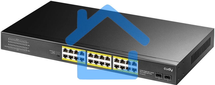 Коммутатор Cudy GS1028PS2 (L2) 24x1Гбит/с 2SFP 24PoE+ 300W неуправляемый
