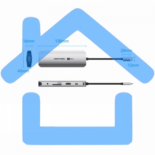 Мультифункциональный хаб Vention USB Type C 9 в 1