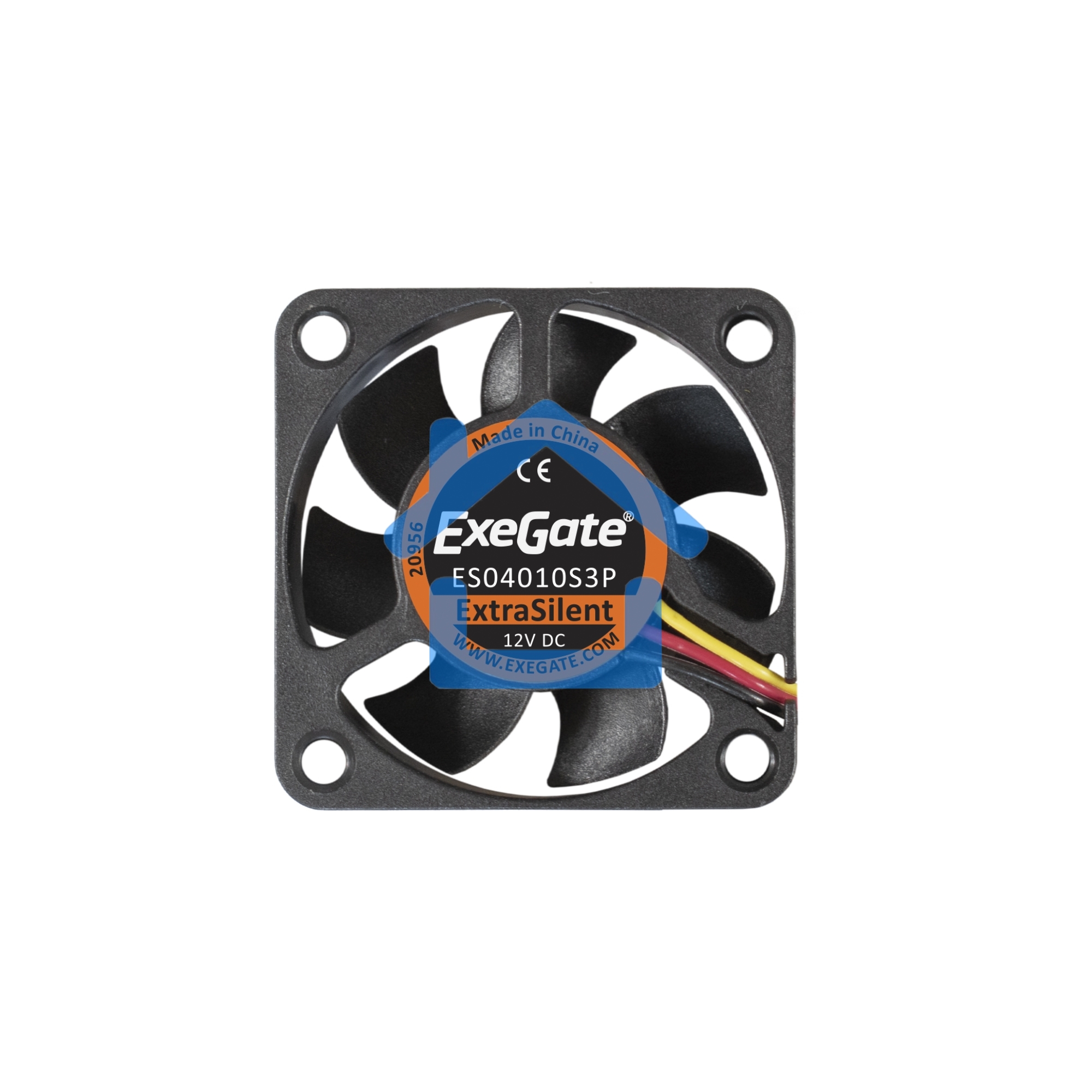 Вентилятор для корпуса ExeGate ExtraSilent ES04010S3P черный, 40 мм, 4000 об/мин, 19 дБ, 3 pin