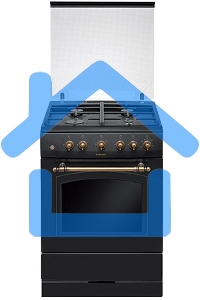 Плита газовая Hansa FCGA62109 черный, конфорок 4 шт, духовка 58 л, 60 см x 85 см x 60 см