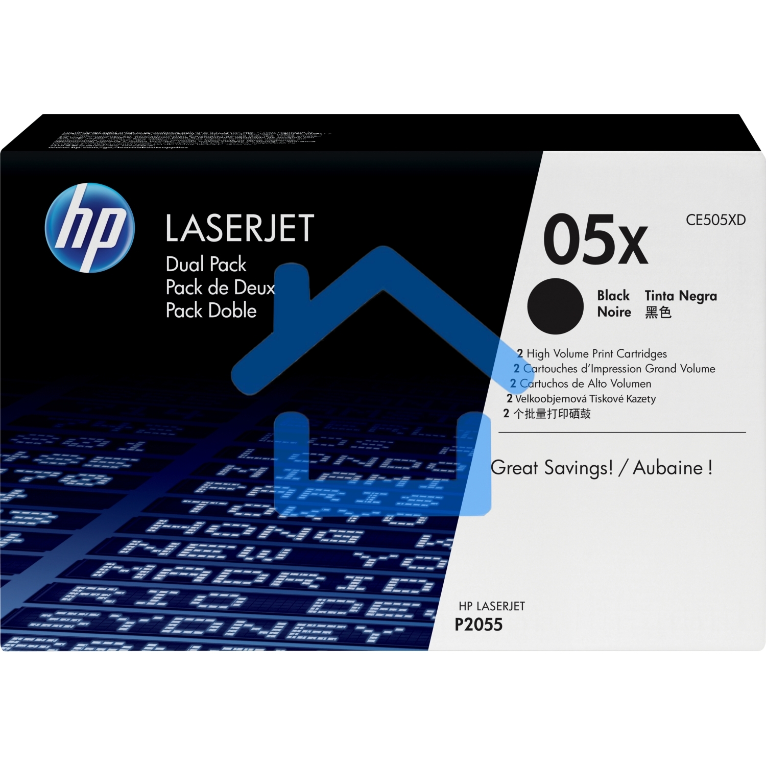 Картридж лазерный HP CE505XD черный двойная упаковка для LJ P2055 2 x 6500 стр