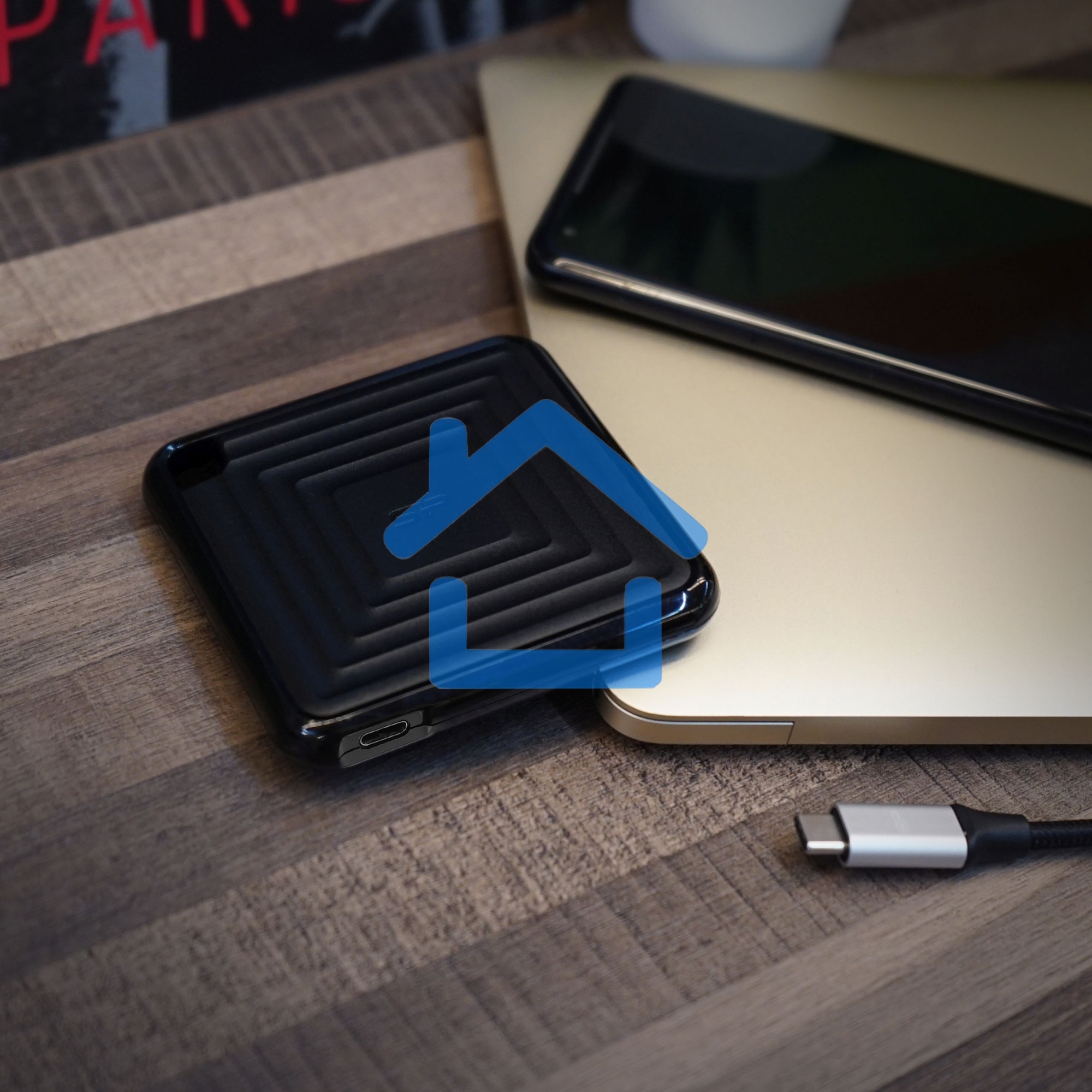 Твердотельный диск 1TB Silicon Power PC60, External, USB 3.2 Type-C R/W - 540/500 Mb/s черный