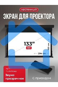 Экран для проектора S'OK Apollo SGPSMT-294x166A-BK бокового натяжения, звукопрозрачный, черный