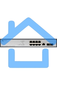 Коммутатор Managed L2 Switch 8x1000Base-T, 2x1000Base-X SFP, RJ45 Console, 19