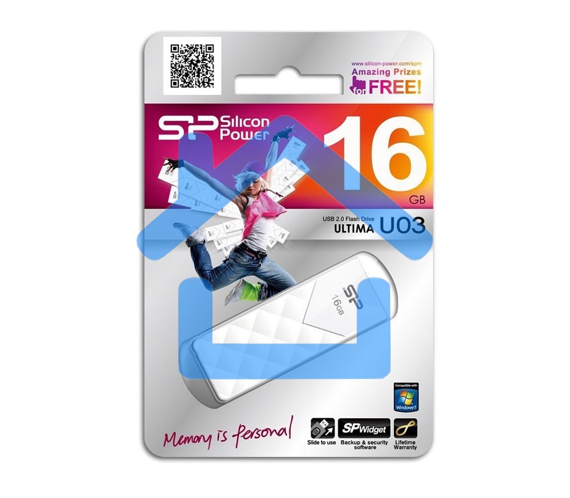 Флешка USB R/W 16Gb Ultima U03 SP016Gb,UF2U03V1W USB2.0 белый