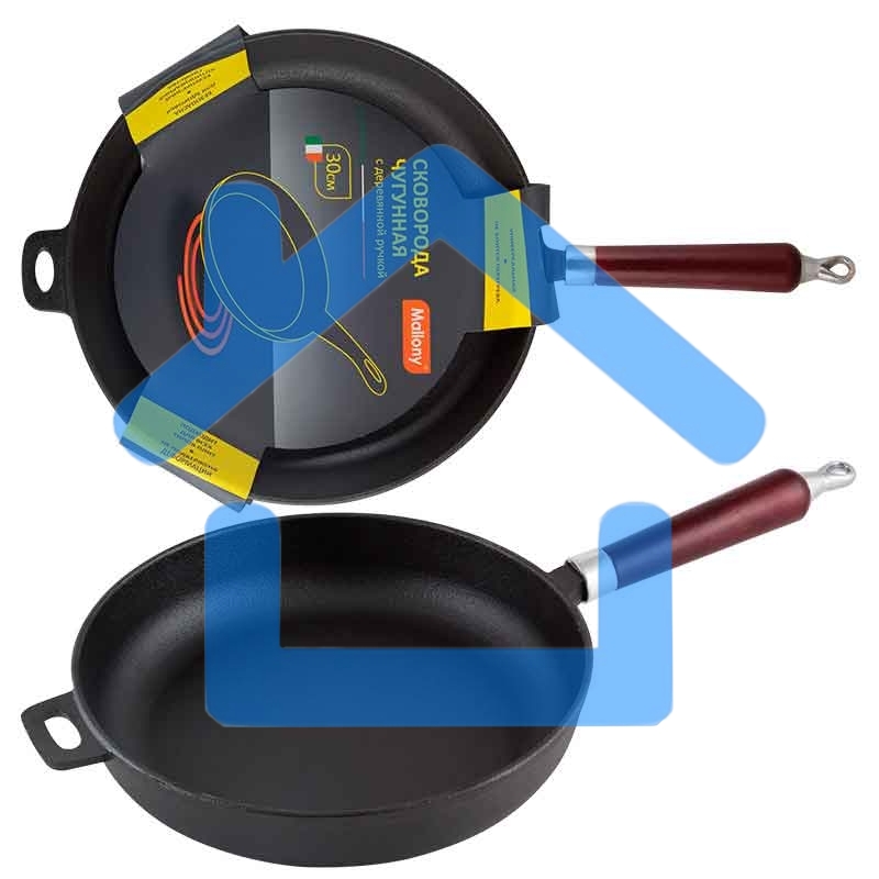 Сковорода чугунная MALLONY CIF30-W, чугун, диаметр 30 см (в уп. 4 шт)