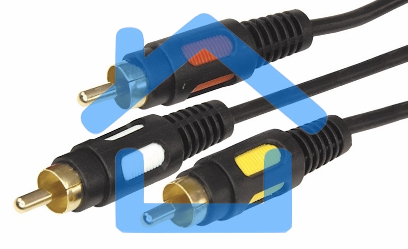 Шнур 3 RCA - 3 RCA, длина 1,5 м етра, черный (GOLD) Rexant 17-0212