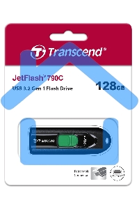 Флешка USB Transcend USB 128 Gb JETFLASH 790C USB 3.2, Type-C, черный