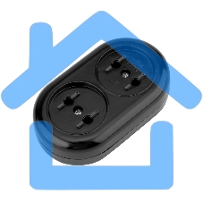 Колодка 2 гнезда карболитовая б/з 16 А, черная Rexant