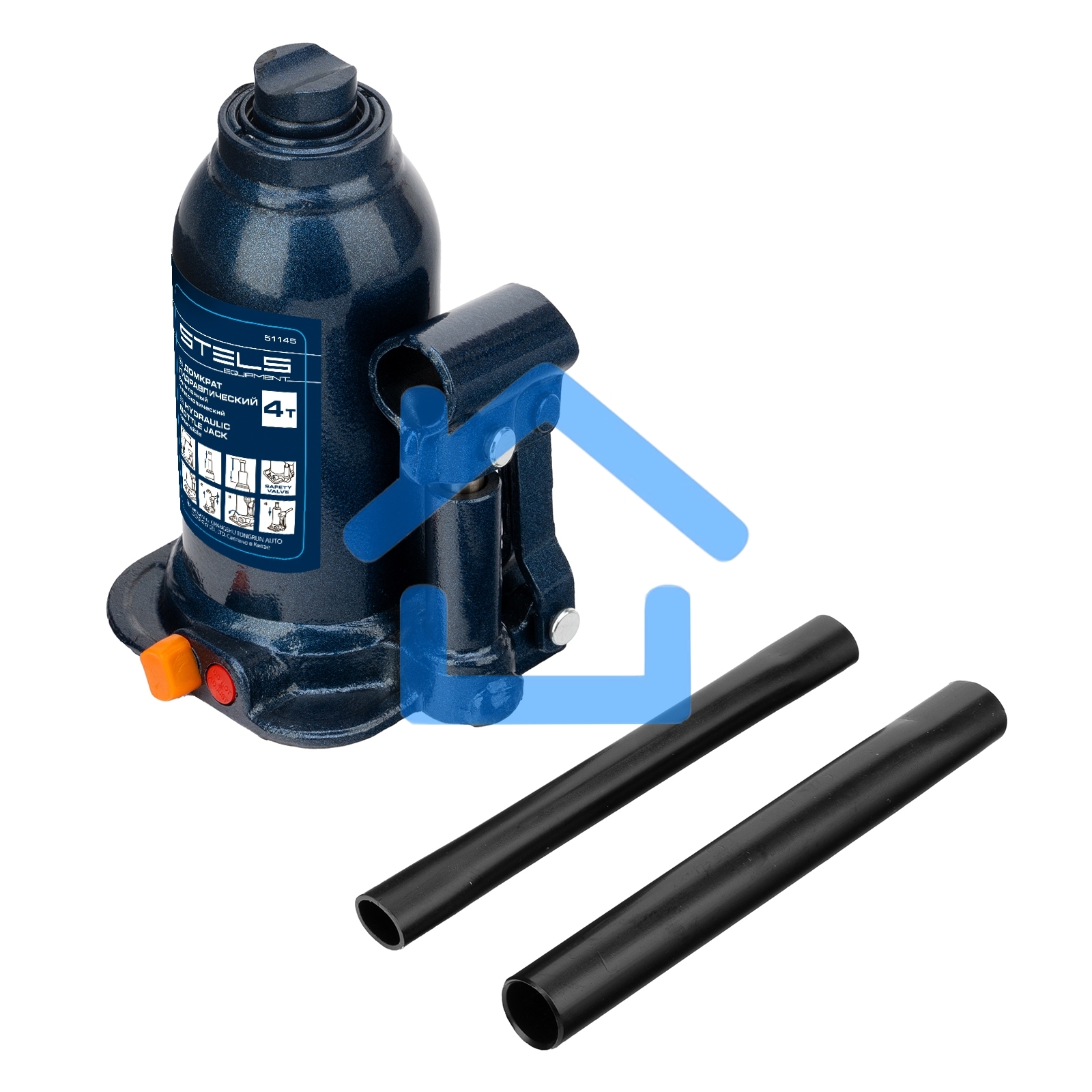 Домкрат гидравлический бутылочный телескопический, 4 т, подъем 170-420 мм Stels