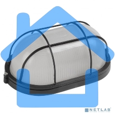 Светильник НПП 1402 60Вт E27 IP54 черный овал с решеткой ИЭК LNPP0-1402-1-060-K02