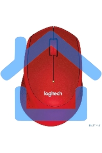 Мышь беспроводная Logitech M280 красный, 1000 dpi, радиоканал, USB, кнопки - 3