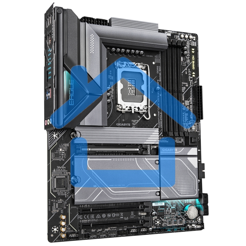 Материнская плата Gigabyte Z890 EAGLE, LGA 1851, Intel Z890, 4xDDR5, 4xSATA, 4xM.2, 1xPCIe 5.0 x16, 2xPCIe 4.0 x4, 1xDP, 1xUSB-C, 1x 2.5Gb LAN, 4xUSB-A 3.2 Gen 1, 2xUSB-A 3.2 Gen 2, 3x3.5 мм, 7.1, 1xUSB4, ATX