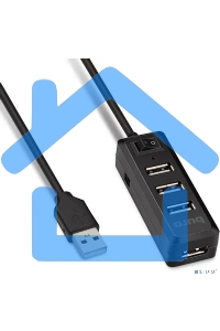 Разветвитель USB 2.0 Buro BU-HUB4-0.5L-U2.0 4порт. черный