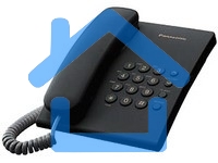 Телефон проводной Panasonic KX-TS2350RUB черный повтор номера, регул-ка громкости, кр.на стену