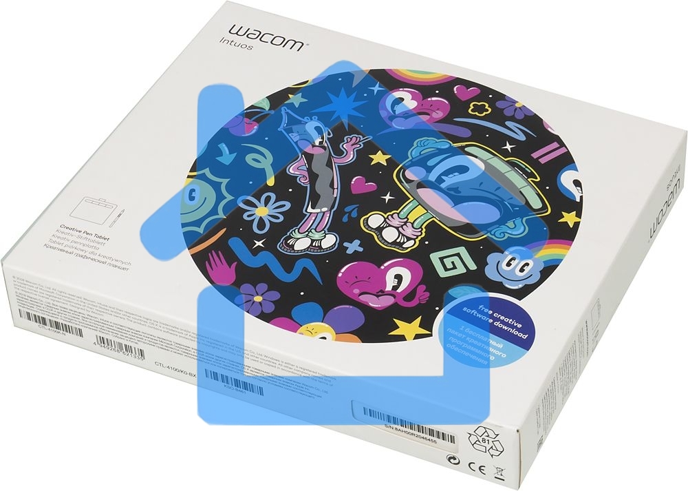 Планшет для рисования Wacom Intuos S CTL-4100K-N USB черный