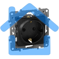 Розетка 2К+З, немецкий стандарт, винтовые зажимы, 16А, 250В~, Etika, антрацит Розетка 2К+З, немецкий стандарт, винтовые зажимы, 16А, 250В~, Etika, антрацит