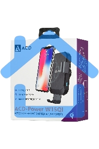 Автомобильная беспроводная зарядка-держатель с QC ACD ACD-W15QI-V1B 15Вт, 5В/2А~12В/1,5А RTL