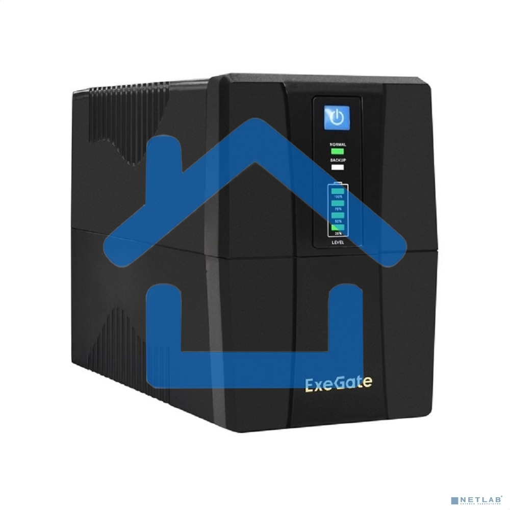Источник бесперебойного питания ExeGate Power Back BNB-1000.LED.AVR.4C13.RJ.USB 1000VA/550W, LED, AVR, 4*C13, RJ45/11,USB, черный
