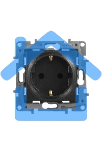Механизм розетки 1-м СП Etika 2К+З 16А защ. шторки с заземл. винт. зажимы антрацит Leg 672622