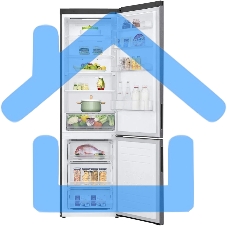 Холодильник LG GA-B509CLSL графитовый двухкамерный 277/107л морозилка снизу, No Frost