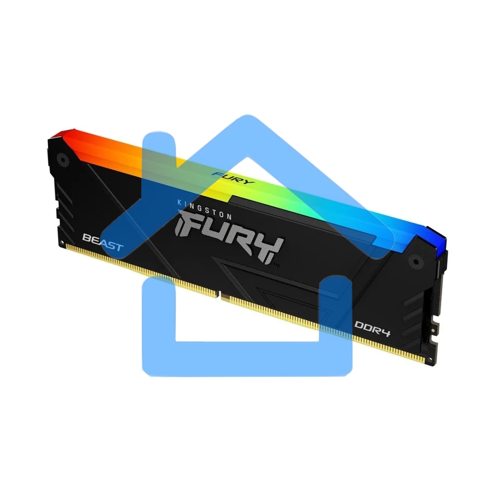 Оперативная память Kingston Fury Beast, DDR4, 16Gb (1x16Gb), 3200MHz, CL16, DIMM, радиатор, RGB, черный