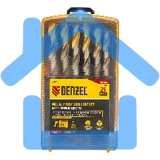 Набор сверл по металлу Denzel 1-13 мм, Р6М5-TiN, Golden Tip, 25 шт 723009