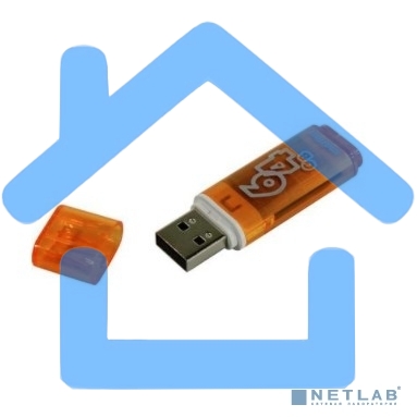 Флешка USB R/W SmartBuy Glossy series Orange (SB64GbGS-Or), 64Gb, USB 2.0, R/W 25/15, оранжевый