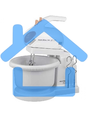 Миксер Viconte VC-354 Patrice с вращающейся чашей, 350W, 5 скоростей работы, кнопка извлечения насадок, двойной набор насадок: два венчика для взбивания яиц и кремов, две насадки для размешивания тяжелого теста, смешивание жидкостей, замешивание теста, пр