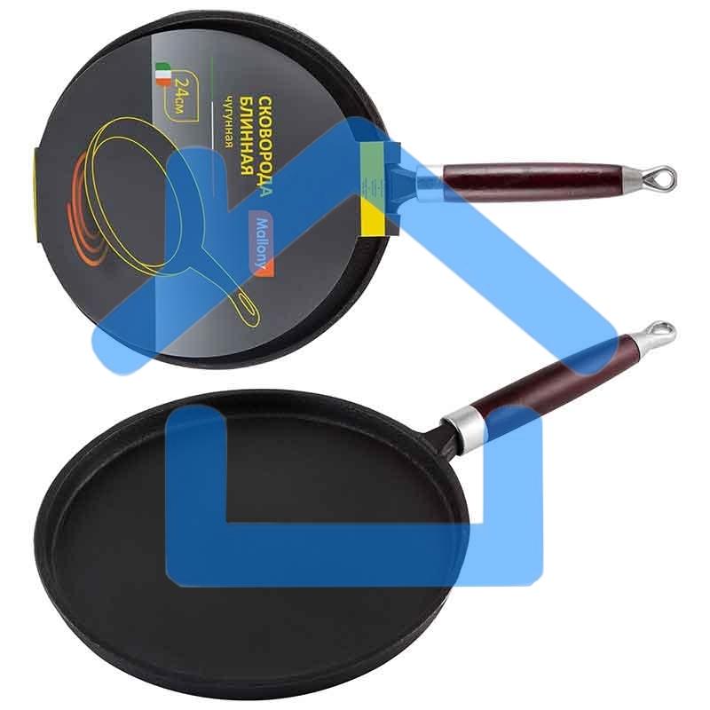 Сковорода Mallony блинная чугунная PCIF-24, диам - 24 см, в конверте, промасл. покрытие