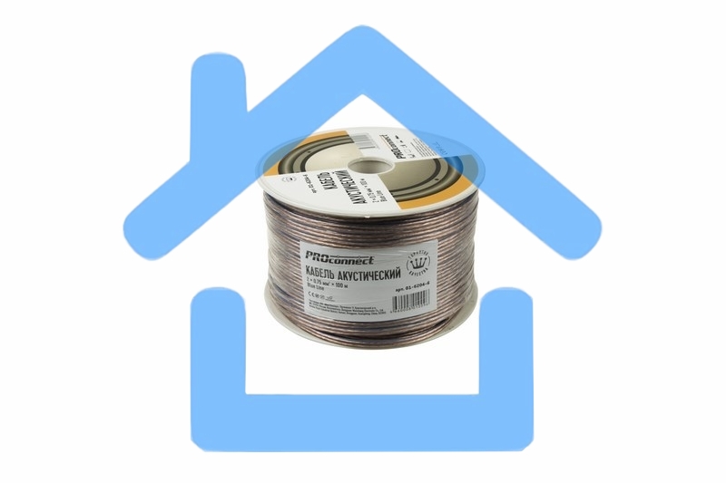 Кабель акустический Proconnect 2х0,75 мм², прозрачный BLUELINE, бухта 100 м