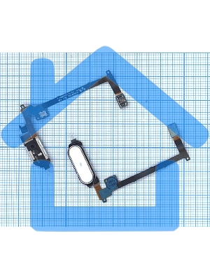 Кнопка HOME в сборе с механизмом и шлейфом для Samsung Galaxy Note 4 N910, белый