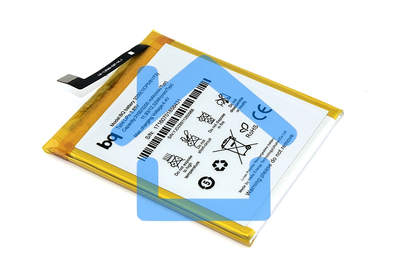 Аккумуляторная батарея BQ 3200(1ICP5/61/73) для BQ Aquaris X5 Plus 3.85V / 3100mAh / 11.93Wh