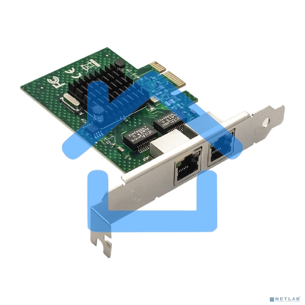 Сетевой адаптер ExeGate EXE-BCM5720 (PCI-E x1 v2.0, порты 2xRJ45, 10/100/1000Mbps, Gigabit Chipset Broadcom BCM5720)