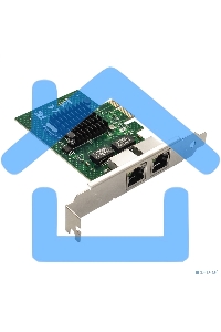 Сетевой адаптер ExeGate EXE-BCM5720 (PCI-E x1 v2.0, порты 2xRJ45, 10/100/1000Mbps, Gigabit Chipset Broadcom BCM5720)