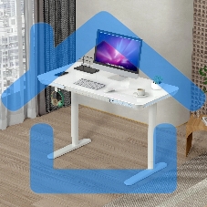 Стол для компьютера Cactus CS-EGD-WT-LED столешница закаленное стекло, белый каркас белый